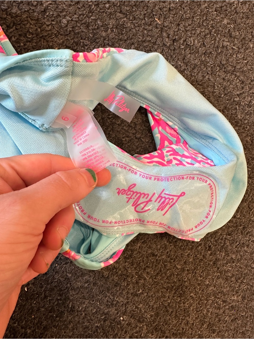 NEW Lilly Pulitzer “Betie” Royal Coral Pink & Blue Aquatic Swim Bottoms Size 6 - Picture 7 of 7